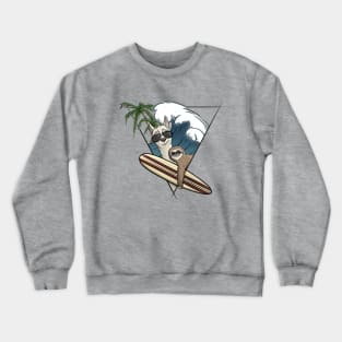 Surfer Llama And Sloth Crewneck Sweatshirt